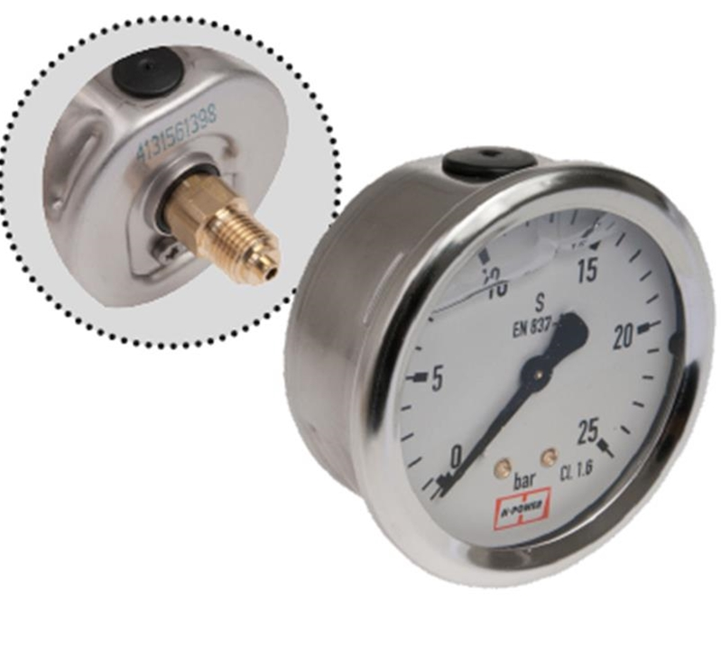 Glyzerin Manometer 0-250 Bar DM 63 mm, Anschluss hinten 1/4"