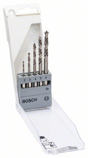 Bit 1/4' Holzspiralbohrer-Set 5tlg 2-3-4-5-6MM
