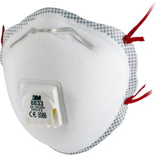 Filtermaske 3M 8833  / FFP3 / EN 149 mit Ausatemventil Box à 10 Stück