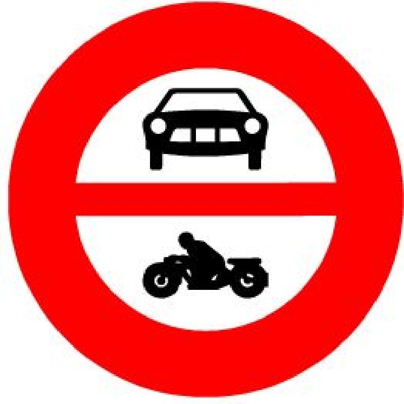 .SIGNAL  SCOTCHLITE EG VERBOT FÜR MOTORWAGEN UND MOTORRÄDER
