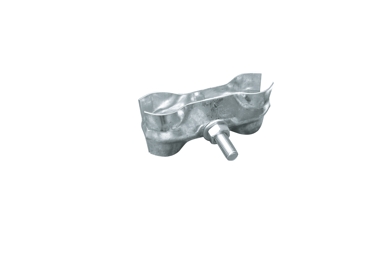 Verbindungsschelle für Bauzäune, verzink Blechstärke 2.5mm, Schraube M12x80mm