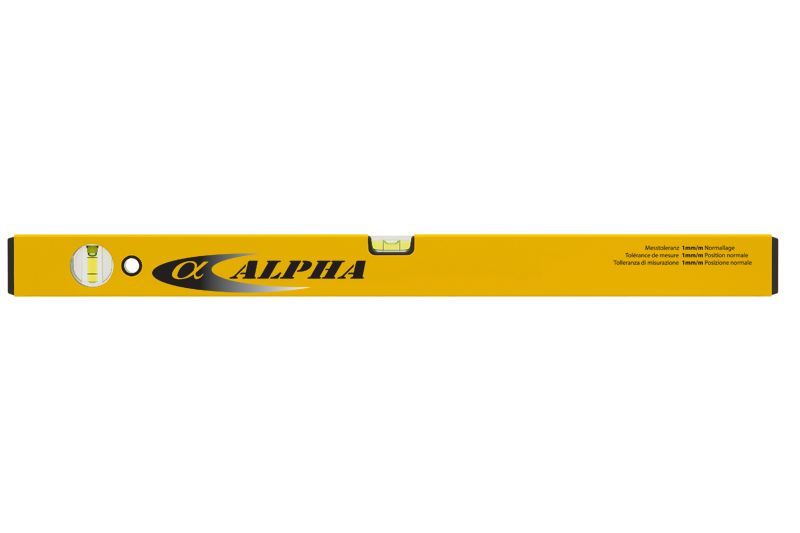Alu-Wasserwaagen, ALPHA gelb Länge mm: 1200, Profil mm: 48x22