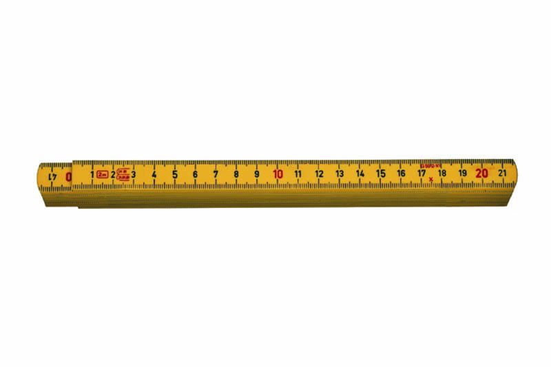 Gliedermeter aus Kunststoff, gelb Länge m: 1.0, Glieder: 10