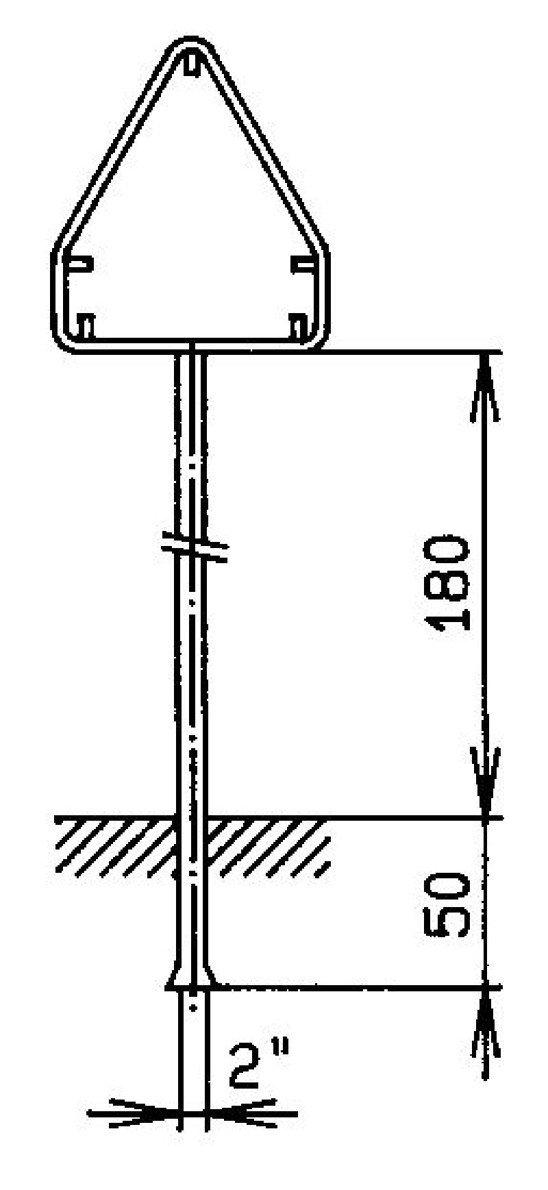 .SIGNALSTAENDER VERZINKT F.TAFEL 90/90/90 + 30 CM
