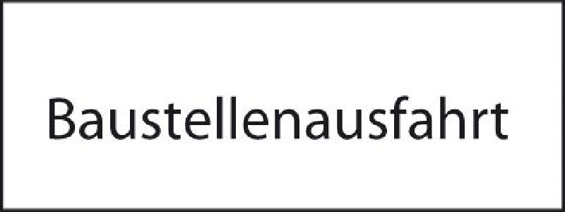 10.030 Zusatztafel EG Grösse cm: 60/20, Text: Baustellenausfah