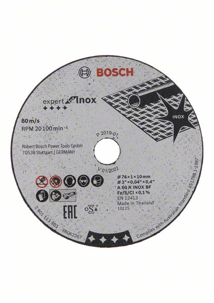 TRENNSCHEIBE INOX 76X1X10MM / 5Stk. BOSCH