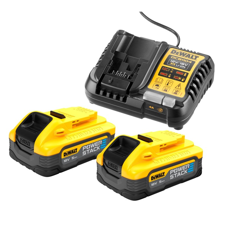 Akku Set 18V  DEWALT DCB1104H2-QW 5.0Ah 2 X 18V/5Ah + DCB 115 POWERSTACK