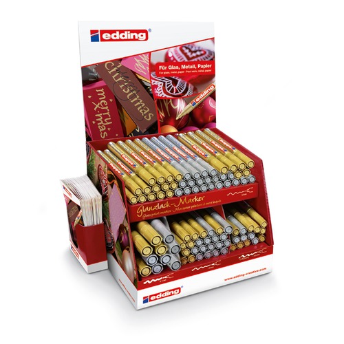 Edding Lackmarker Display silber & gold, 105 Stück