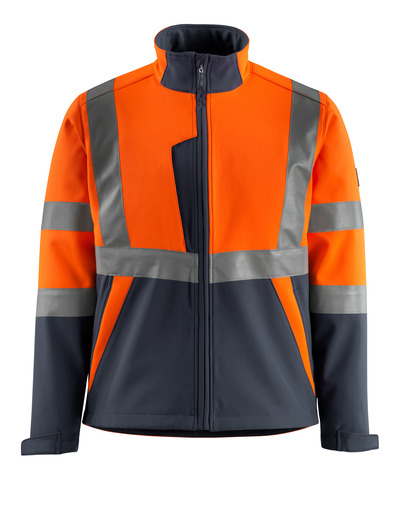 Kiama Soft Shell Jacke MASCOT Orange/schwarzblau / EN 20471 Gr.S