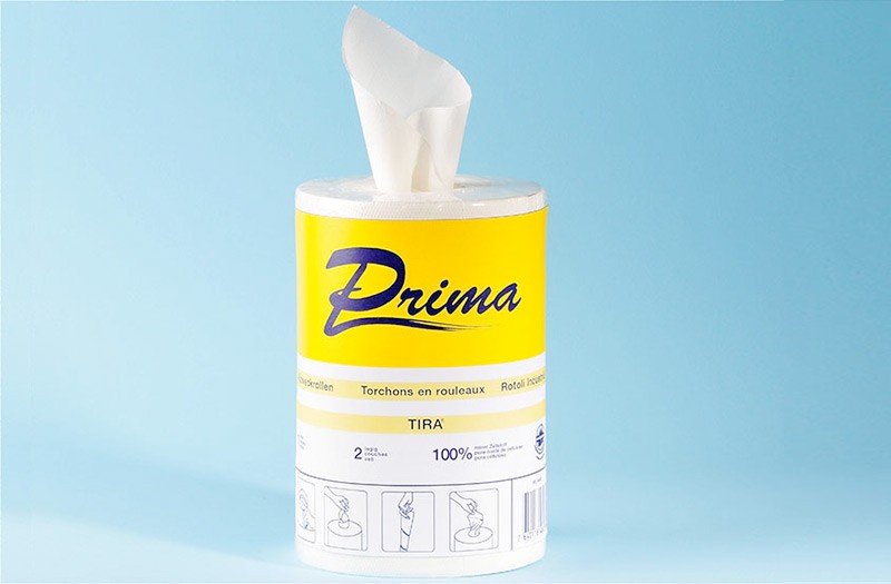 Allzweckrolle Prima Tira 100% Zellstoff 2-lagig / 500 Blatt 22x18cm