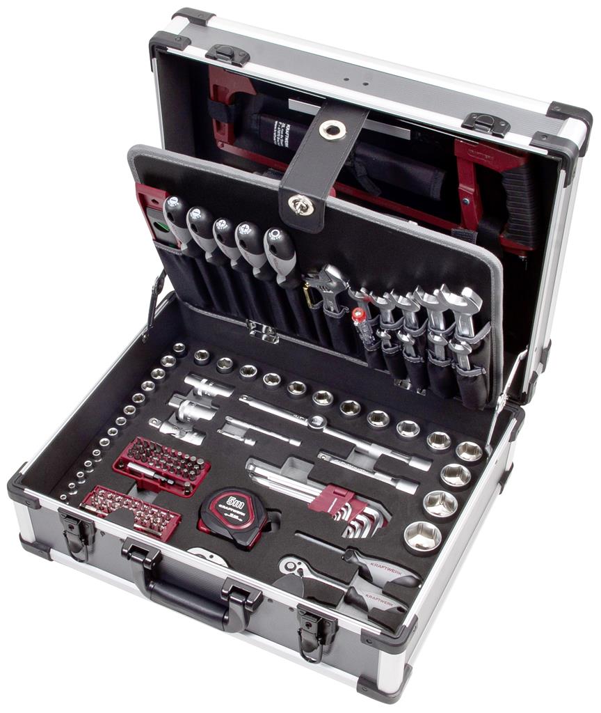 KRAFTWERK B147 Alu-Werkzeugkoffer 158 tl 1/4" + 1/2"
