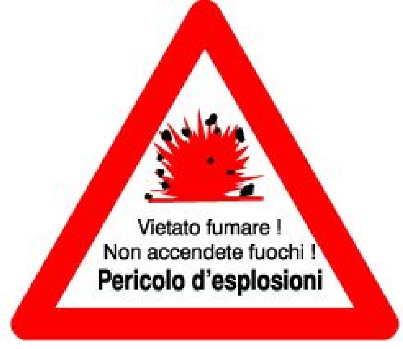 17.81.EI Segnali di pericolo d'escplosio Grösse cm: 60, Text: Pericolo esplosioni