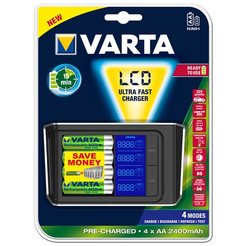 Batt.-Ladeger.LCD 4xAA ultra fast charge R2U+12V Batt.-Ladeger.LCD Ultra 4xAA
