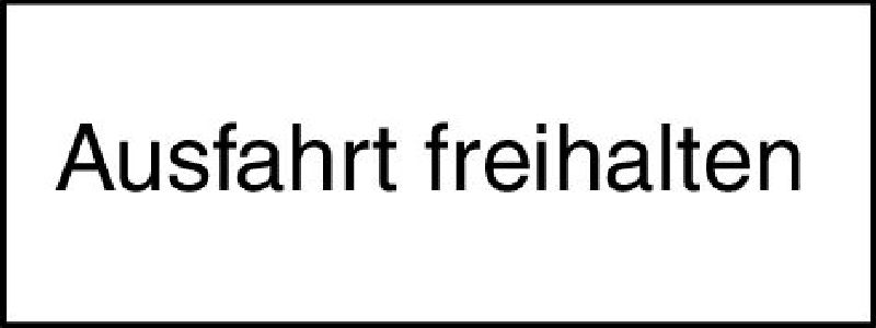 10.004 Zusatztafel EG Grösse cm: 50/20, Text: Ausfahrt freihal