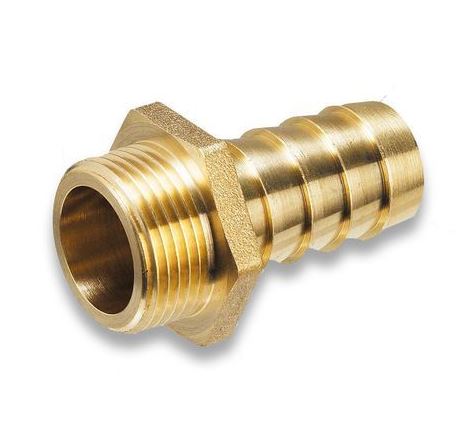Messingverschraubung Vaterteil für Schlauch ID 25 mm; 6-Kt, AG G 1"