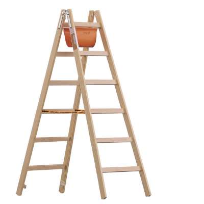 Holz Sprossenstehleiter  LAYHER 1038 2x12 Sprossen, 3.50m