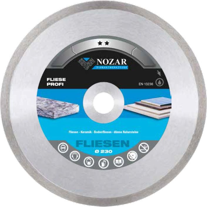 Nozar Dia-Scheibe Fliese Profi 230mm Fliese, Keramik, Klinker, Marmor