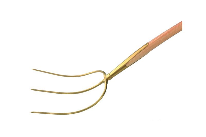 .HEU -UND WORBGABELN  M.ST 3 ZINKEN, 1/1 GOLD