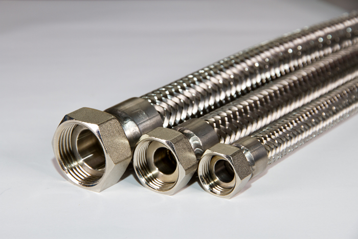 Ganzmetallwellschlauch DN12 1.4404 1/2" Edelstahldrahtumflechtung 1/2" x 700 mm
