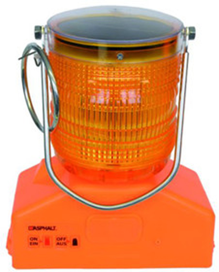 Baustellenlampe ASPHALT SOLAR mit 4 LED Blink-/Dauerlicht