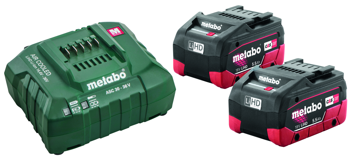 Akku-Basisset 18Volt 5.5Ah im Karton 2x Akku 5.5Ah, 1x Ladegerät