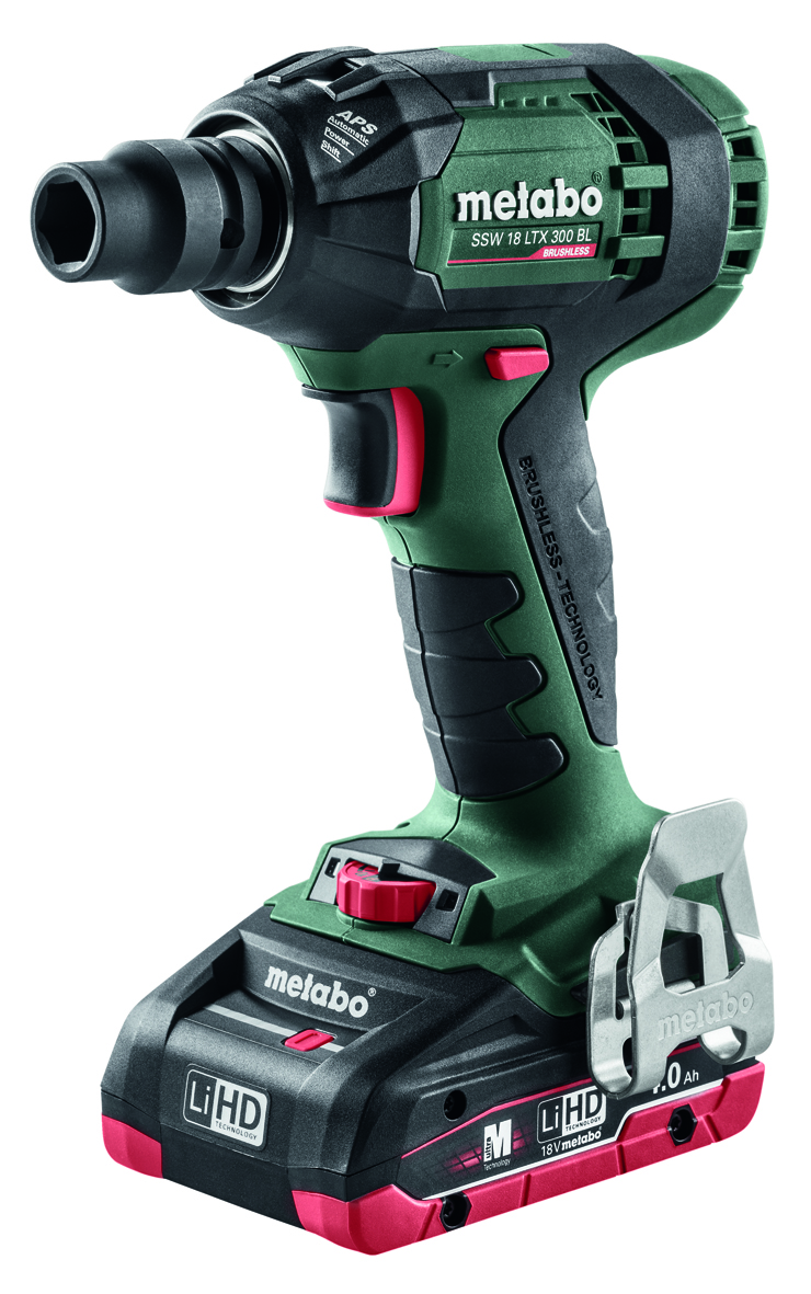 Akku-Schlagschrauber SSW 18 LTX 300 BL METABO + 3 Schlagnüssen, 2X4.0Ah
