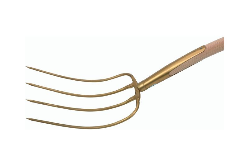 DUENGERGABELN   MIT STIEL 4 ZINKEN, GOLD