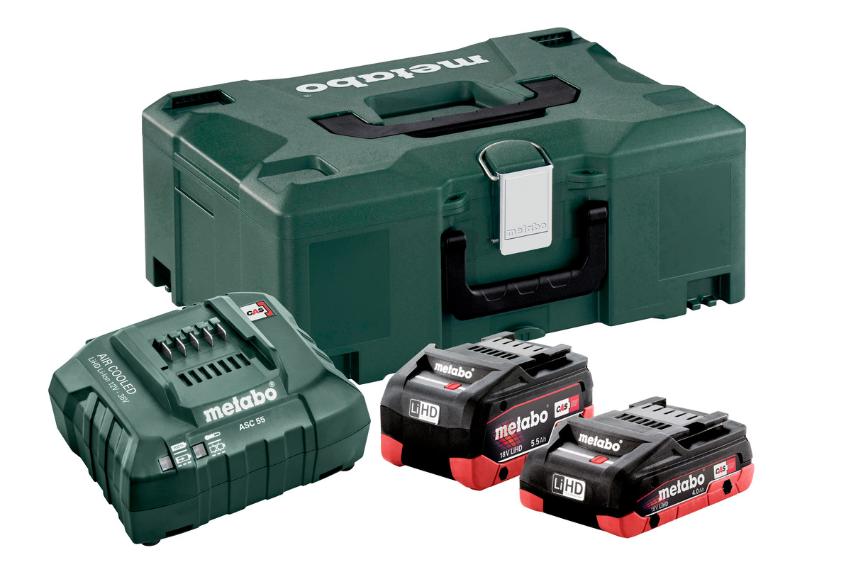 Akku-Basisset 18Volt 5.5 + 4.0Ah in META Je 1x Akku 5.5 + 4.0Ah, 1x Ladegerät