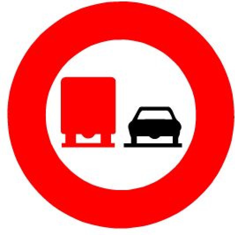 .SIGNAL SCOTCHL. EG ÜBERHOLEN FÜR LASTWAGEN VERBOTEN