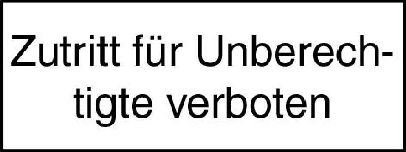 ZUSATZTAFEL 40/20 ZUTRITT F.UNBERCHT.
